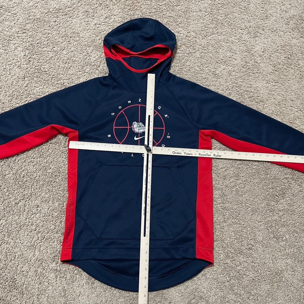 Gonzaga University Bulldogs Hoodie Mens Small Navy Blue Red Nike Basketball - Picture 9 of 12